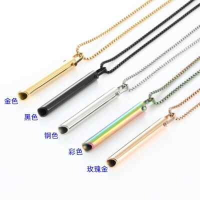 Stainless Steel Anxiety Mindful Breathing Necklace, Anxiety Relief