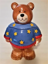 Patriotic Coco Dowley Bear Certified International Cookie Jar