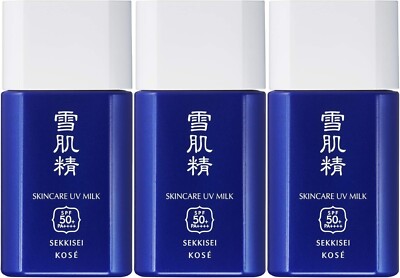 NEW! KOSE SEKKISEI Skin Care UV Milk  Sunscreen Waterproof SPF50+/PA++++ 25g ×3