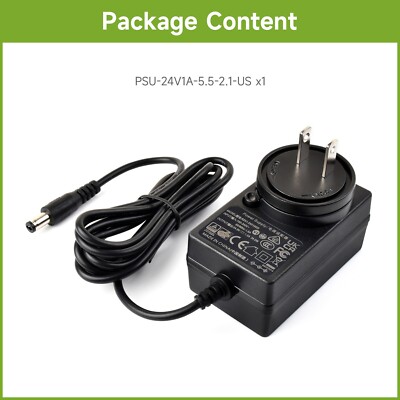 Waveshare Power Supply,Power Adapter, 24V/ 1A, DC Jack Output, OD 5.5mm US EU UK