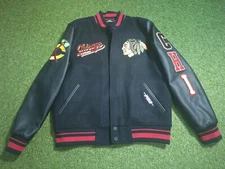 Pro Standard Chicago Blackhawks Varsity Jacket Men's Large NWT $250 MSRP 