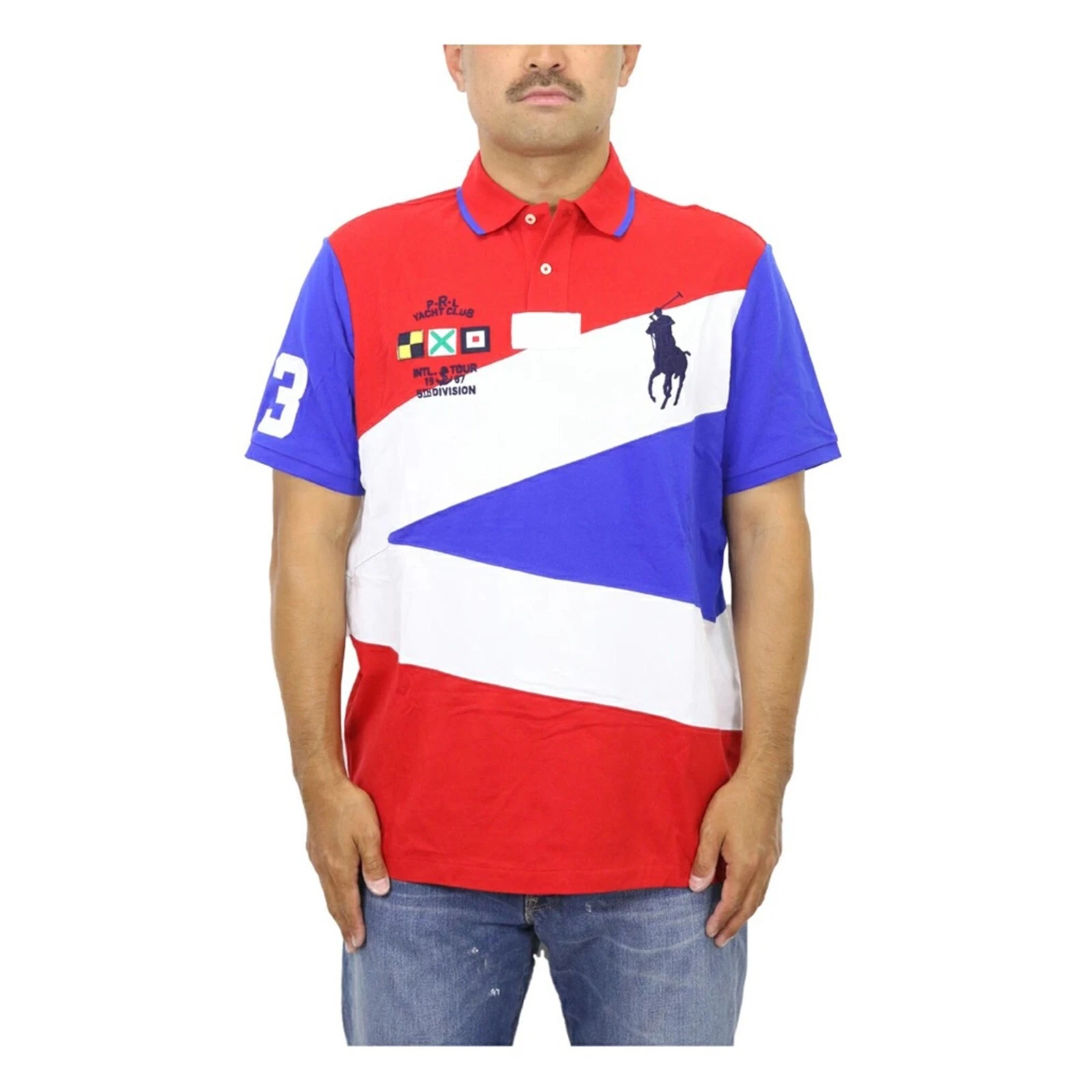 Polo Ralph Lauren Big Pony Short Sleeve Classic Fit Paneled Yacht Polo Shirt
