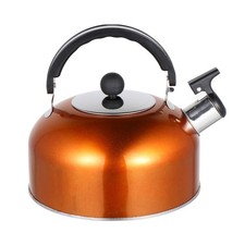 Boiling Tea Kettle Whistling Stainless Steel 1.8 L Orange Teapot
