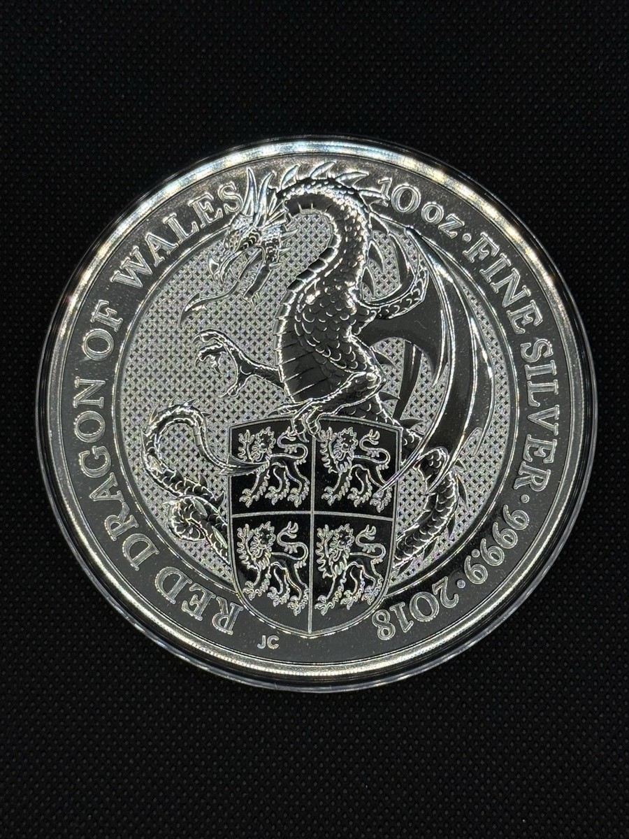 2018 10oz Silver Queens Beast Red Dragon Of Wales #115 | eBay