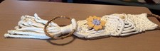 Macrame Towel Holder Ring Mushroom Fringe 34.5  Vintage MCM