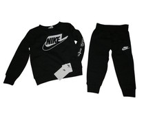 Nike Boys 2T 4T Jogger Set Black Crewneck Sweatshirt NWT