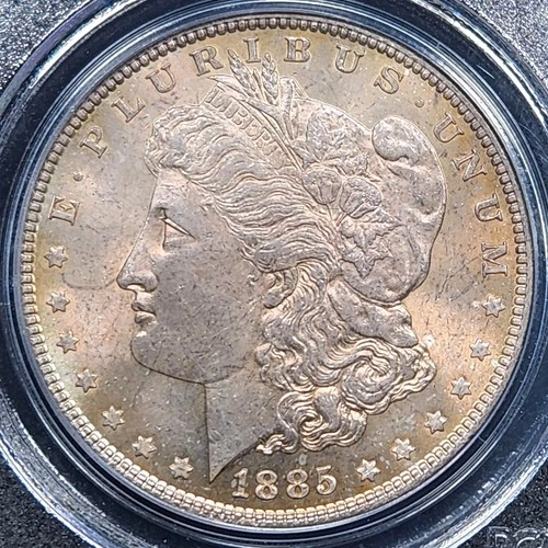 Toned Silver 1885 Morgan $1 Dollar | PCGS MS65 Gem BU