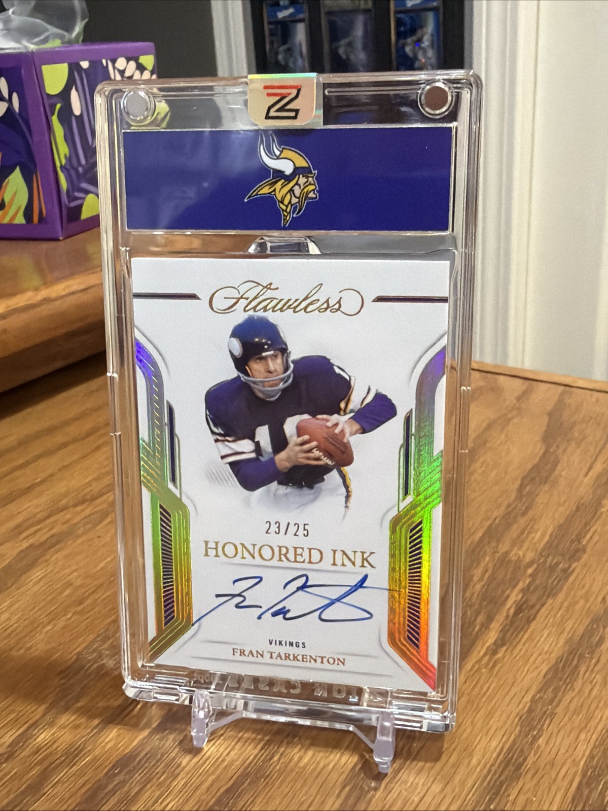 2023 Panini Flawless Fran Tarkenton Honored Ink Auto #/25 Vikings in New Case view 2