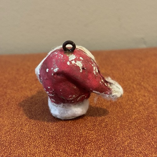 Vintage Handmade Paper Mache SANTA HEAD W/ Beard Christmas Ornament 1930’s - Picture 4 of 7