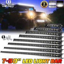 7"14"20"26"32"38"44"50" Slim Spot Flood LED Light Bar Off road Truck ATV SUV UTV