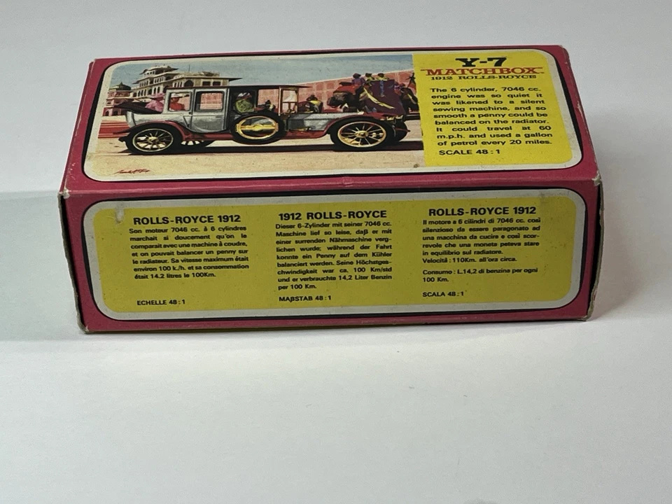 Спичечный коробок модель 1912 ROLLS ROYCE желтый Y-7 W B - Изображение 4 из 4