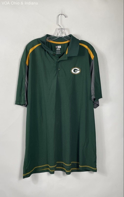 NFL Team Apparel Green Bay Packers TX3 Cool Performance Polo Shirt Green Sz 3XL