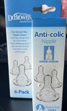 Dr. Brown s Original Level 2 3m Nipple - 6 Count Brand New Medium Flow