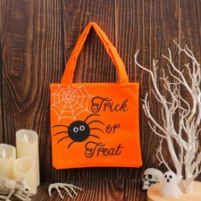 Halloween Pumpkin Candy Tote Bag for Party Decorations Trick Or Treat Goodie Bag