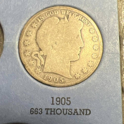 1905 P Barber  Half Dollar   683 Thousand mintage..Choice Better Date