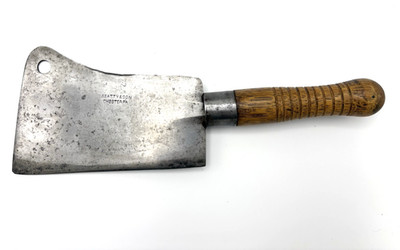 Antique Wm Beatty & Son Meat Cleaver  #00 Steer Stamp Chester PA 7.5'' Blade