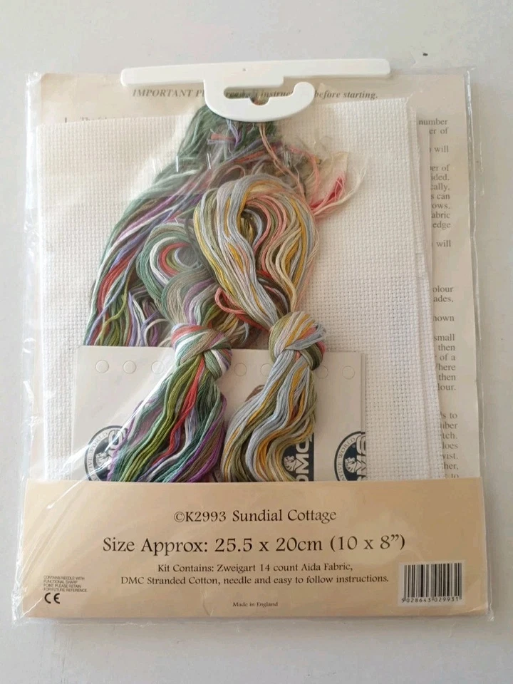 DMC Sundial Cottage country garden Counted Cross Stitch Kit 25.5x20cm #K2993 - Image 2 of 4