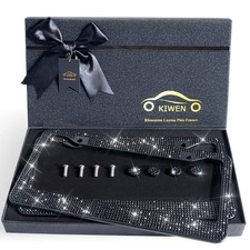 Bling License Plate Frames with High End Ribbon Gift Box,2 Pack Rhinestone Licen