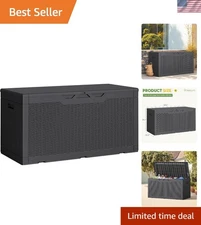 Versatile 100 Gallon Storage Bin - Waterproof & Lockable, Fits Garden Tools