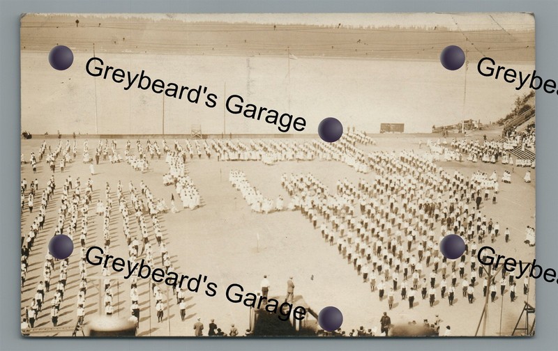 RPPC Band at Stadium TACOMA WA Washington Vintage Real Photo Postcard