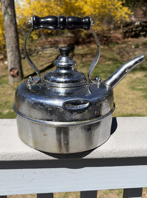 VTG Simplex Patent Solid Copper Chromed Tea Kettle Pot 400709-402190 England