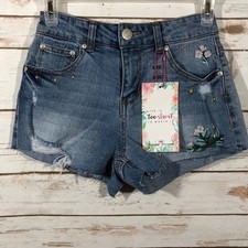 New almost famous high rise distressed jean shorts size 3