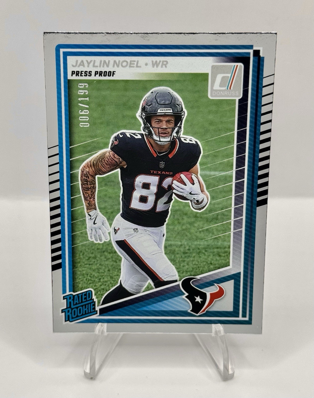 2025 Donruss Football JAYLIN NOEL Rookie Silver Press Proof #324 RC Texans /199
