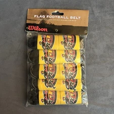 Wilson NFL Flag Football Belt Set Yellow Hook & Loop Quick Release 5 Belts NEW