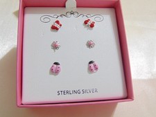 Lily Nily Sterling Silver Children's 3-Pc. Set Enamel Stud Earrings X110 $80