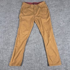 Denali Mens Tan Chinos Pants Flat Front Straight Fit Size 34x32