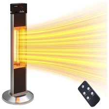 1500W Outdoor Electric Patio Heater Infrared Heater with Remote 3 Heat Levels