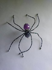 Handmade Purple Beaded Spider