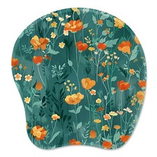 Small Mouse Pad Floralbloom Contoured 8.7x8.3 inch Rubber Base