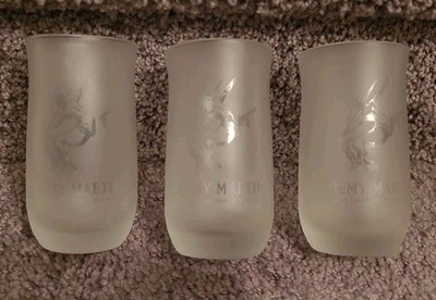 Remy Martin Fine Champaign Cognac Frosted Glass 6 oz (SET OF 3)