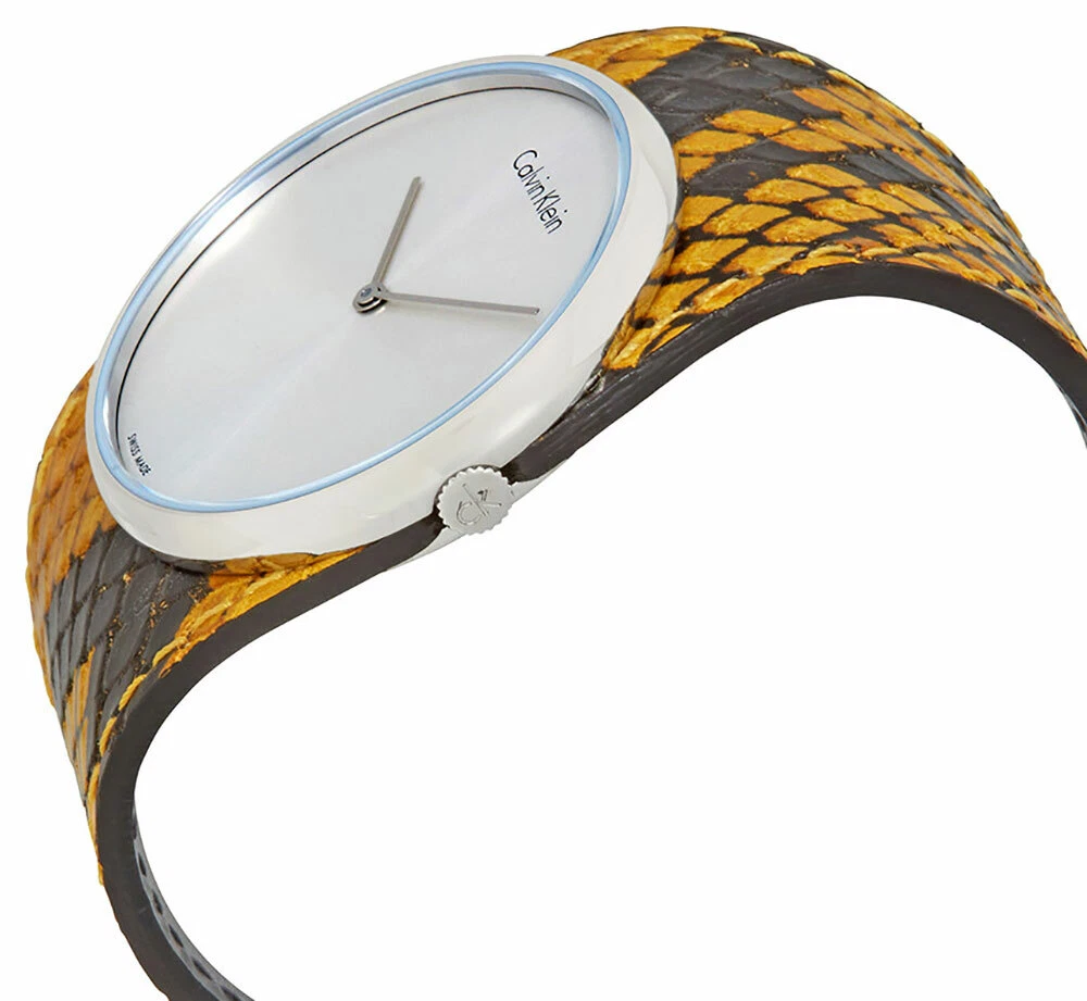 Calvin Klein Spellbound Yellow and Black Leather Quartz Womens