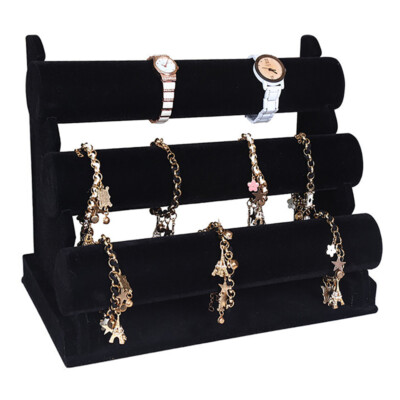 Velvet Jewelry Bracelet Display Stand Holder Watch Necklace T-bar