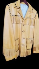 Vintage Deerskin Leather Fringe Coat