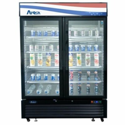 Atosa USA MCF8723GR 54'' Two Section Merchandiser Refrigerator with Glass Doors!