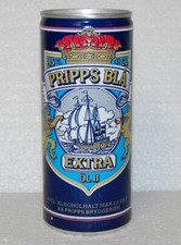 alte schwedische Bierdose Pripps Bl&aring; Extra Bier Dose Schweden 1980er leer 45 cl