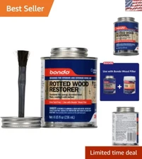 Bondo Wood Restoration Solution - 8 Fl Oz, Creates Strong Base & Prevents Rot