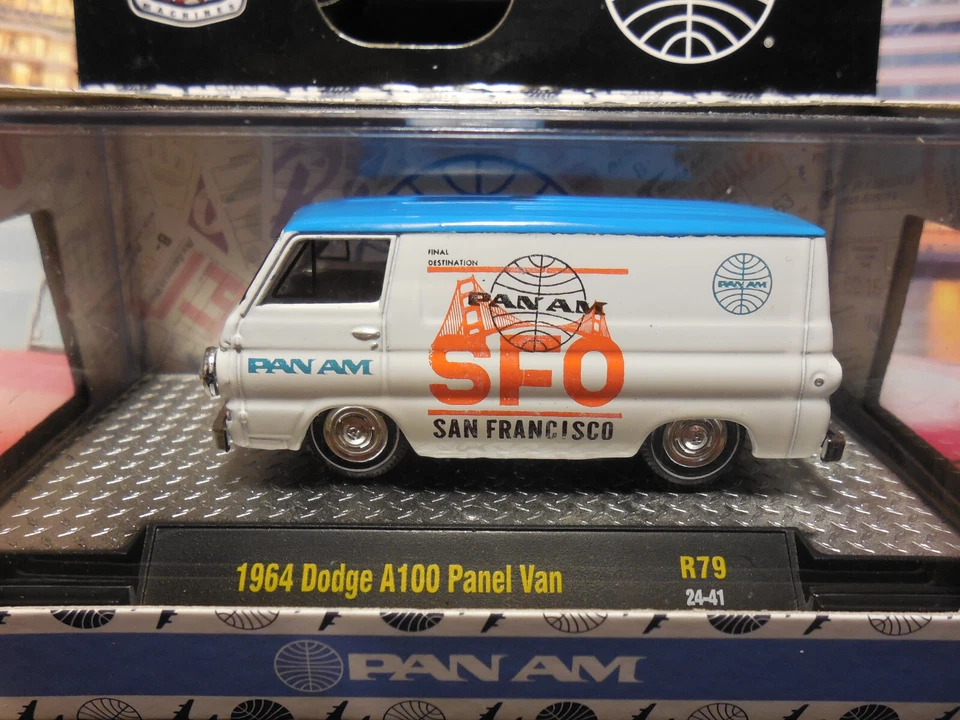 M2 Machines 1964 Dodge A100 Panel Van Pan Am Detroit Muscle R79 RR FREE SHIP - Image 2 of 3