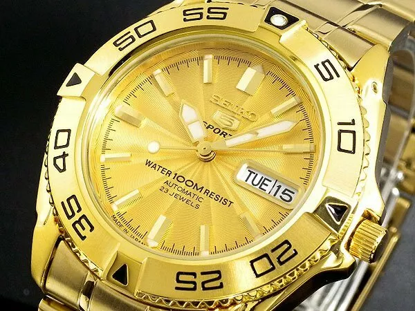 År gaffel Nøgle MADE in JAPAN SEIKO 5 SNZB26J1 Automatic 100m GOLD Original Box #  4954628006905 | eBay