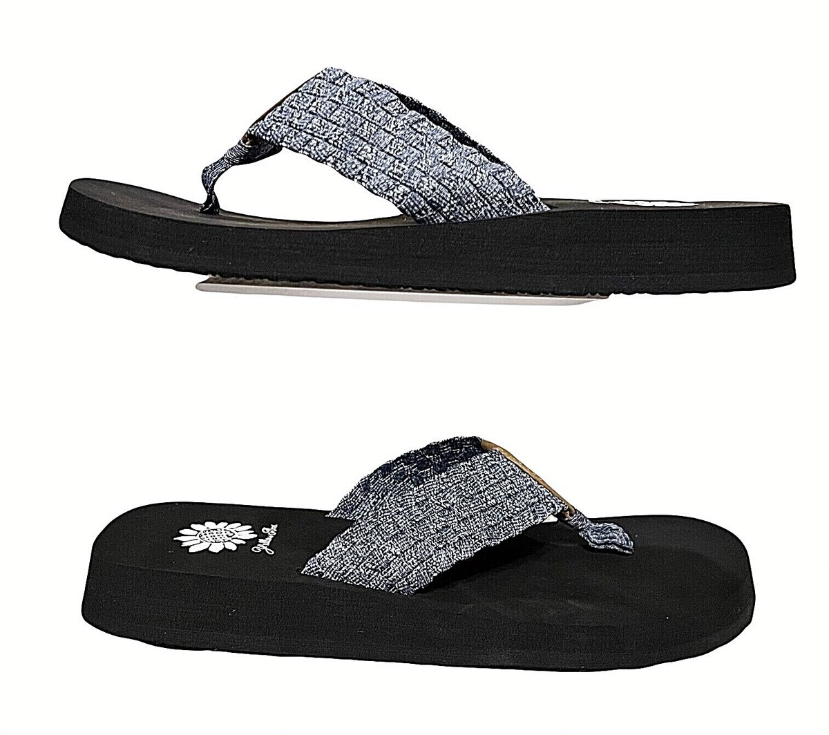 Yellowbox Women's Soleil Flip Flop Blue Braid Sandal Comfort