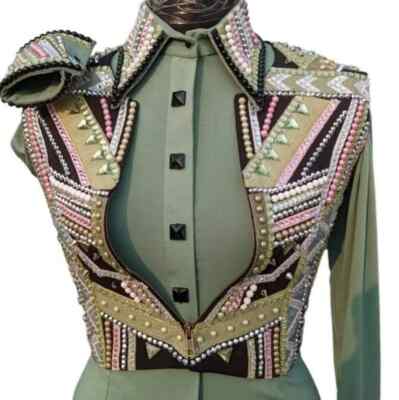 Veste Western Showmanship Show Off Designs marron strass Veste Western Showmanship Show Off Designs marron strass
