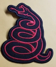 Embroidered Metallica Snake heavy metal Band red Patch approx 2.75x3"