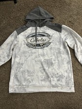 Cabelas Mens White Gray Embroidered Logo Truetimber Camo Hoodie Size Medium NICE