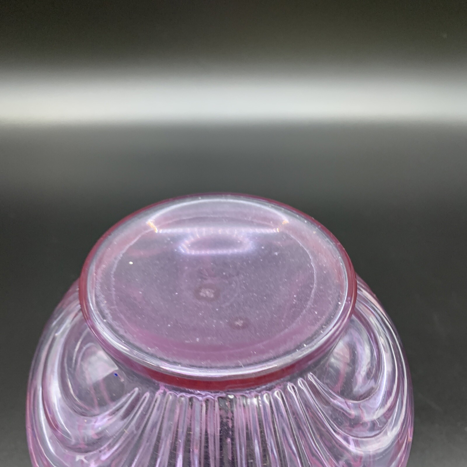 Fenton Art Glass Vase – Light Purple Opalescent, Draped with Ruffled Top & Bow