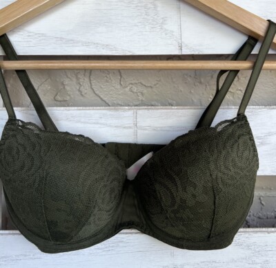 36B Green Lace Underwire PINK by VICTORIA'S SECRET Date Push Up Bra 32C