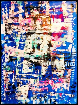 ORIGINAL ABSTRACT ART 18 X 24 COLLECTIBLE WALL ART SIGNED NEW ON CANVAS PAPER