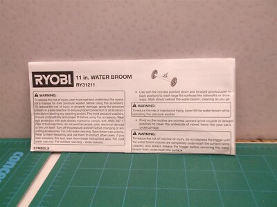#ad #ad manual for Ryobi Pressure Washer Water Broom RY31211 $4.99